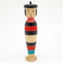 木地山系　三春文雄　帽子治一型　黒ベレー帽　4寸