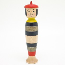 木地山系　三春文雄　帽子治一型　赤ベレー帽　4寸